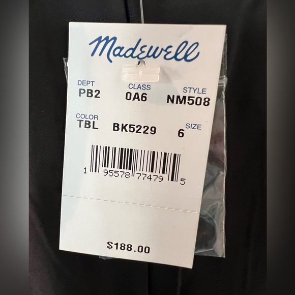 Madewell The Rosedale Crepe Blazer in Black Sz 6 NWT! Sold Out - Picture 11 of 14